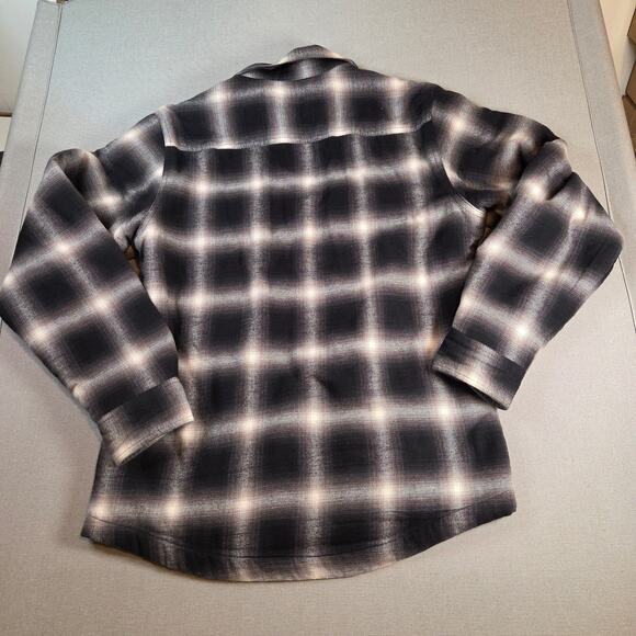 Sherpa Flannel Shacket Grizzly Mountain Men’s M Plaid Shirt Jacket Lined Fleece - Picture 2 of 11
